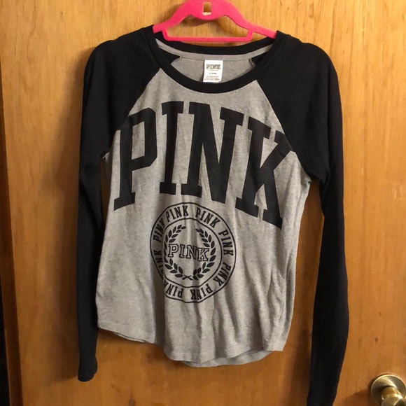 PINK Victoria's Secret Tops - PINK Black & Gray Shirt